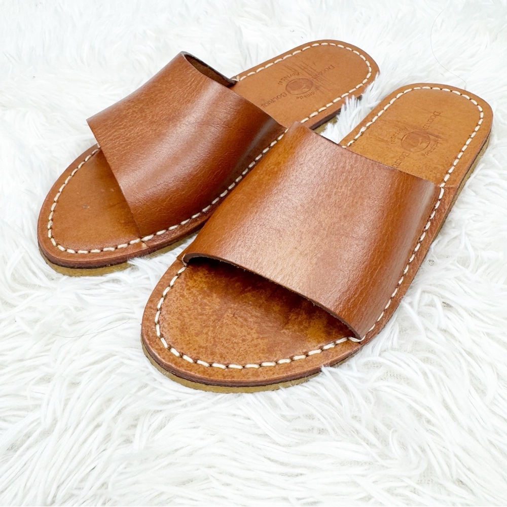 Dooney & Bourke Sahara Brown Leather Slides